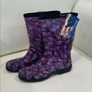 Sloggers Women's Floral Purple Rain Boots